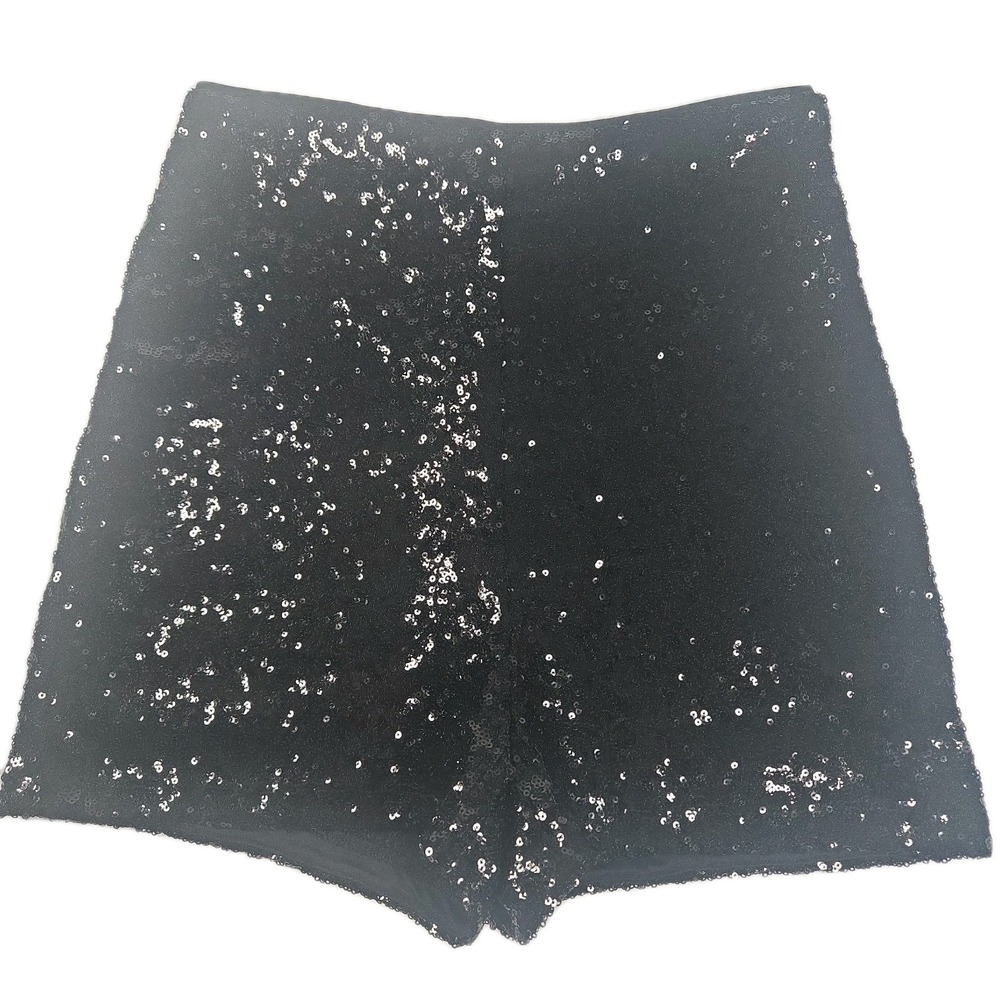 Express Women's Size 0 Black Sequin Shortie Extreme High Rise Dressy Shorts